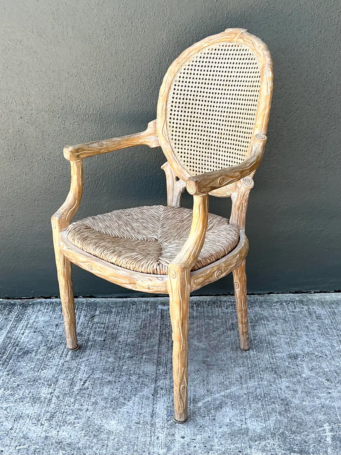 Vintage Faux Bois Arm Chair - Top view