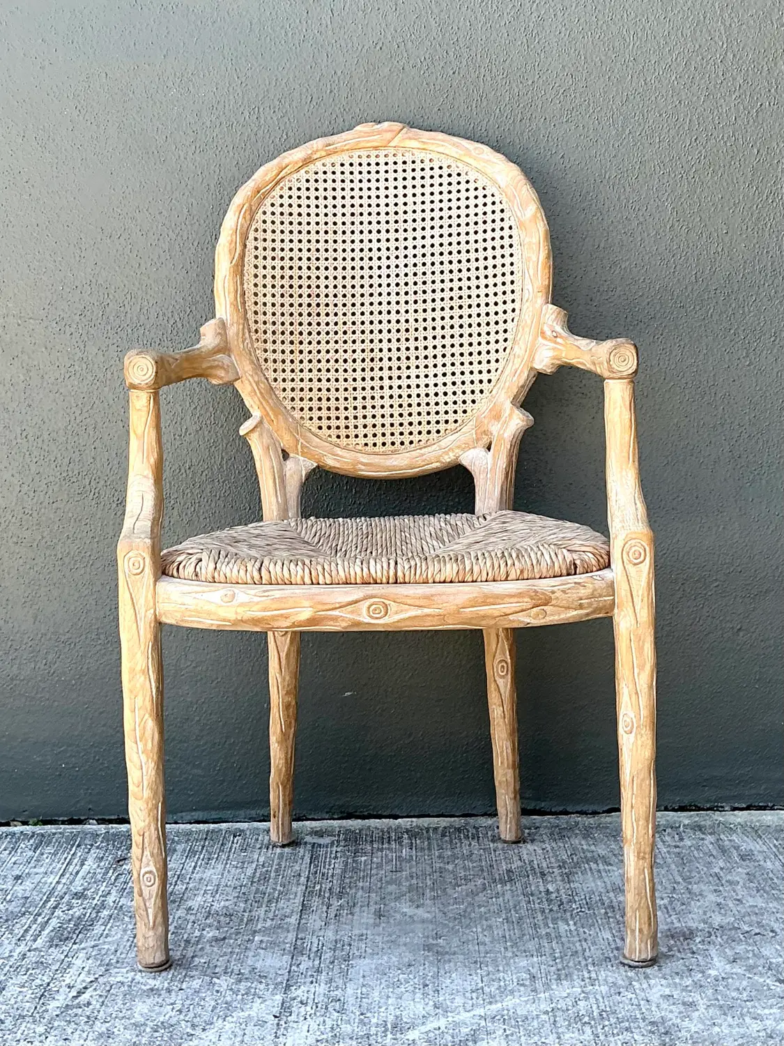 Vintage Faux Bois Arm Chair - Side view