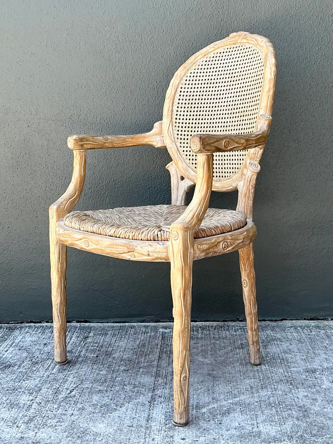 Vintage Faux Bois Arm Chair - Back view