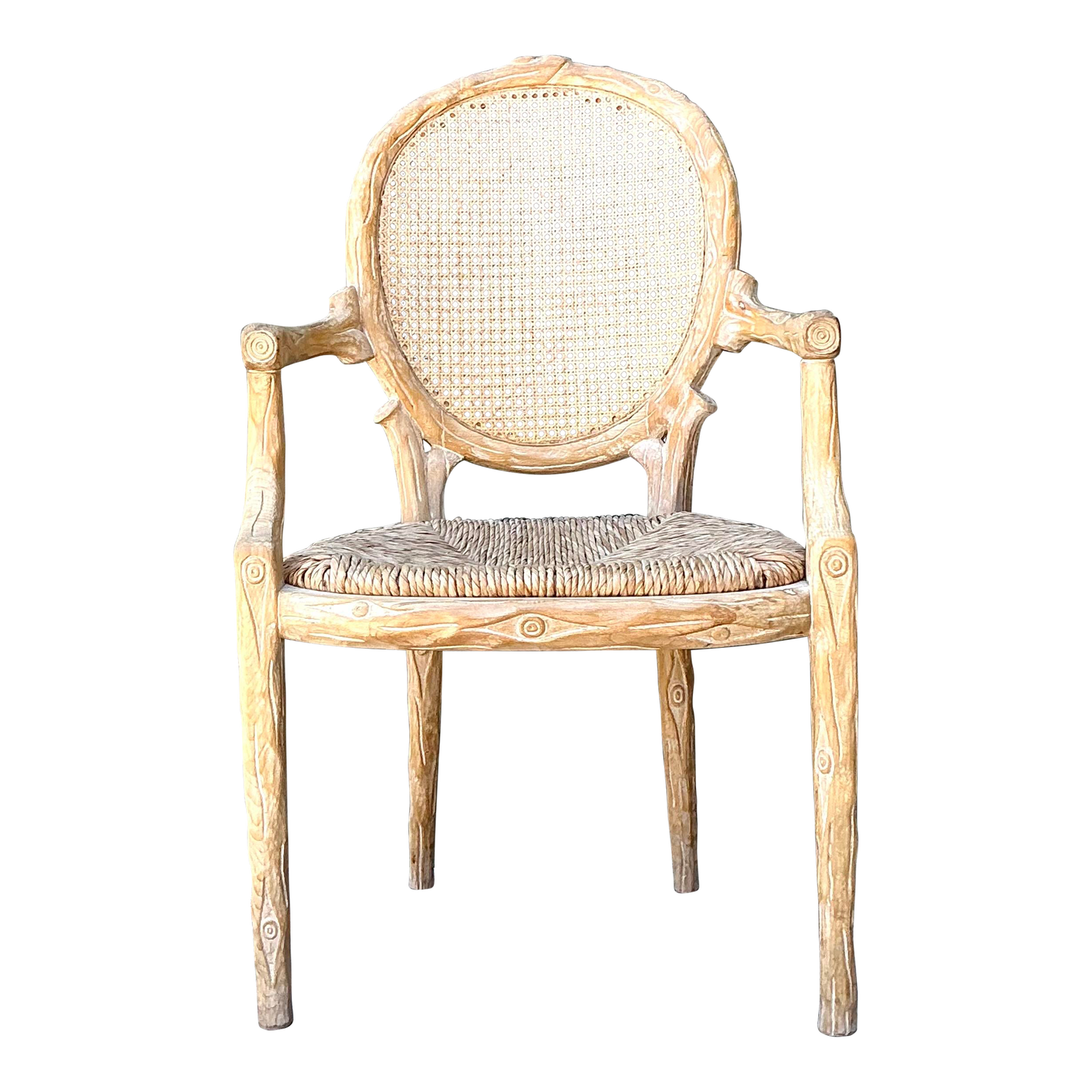 Vintage Faux Bois Arm Chair - Detail view