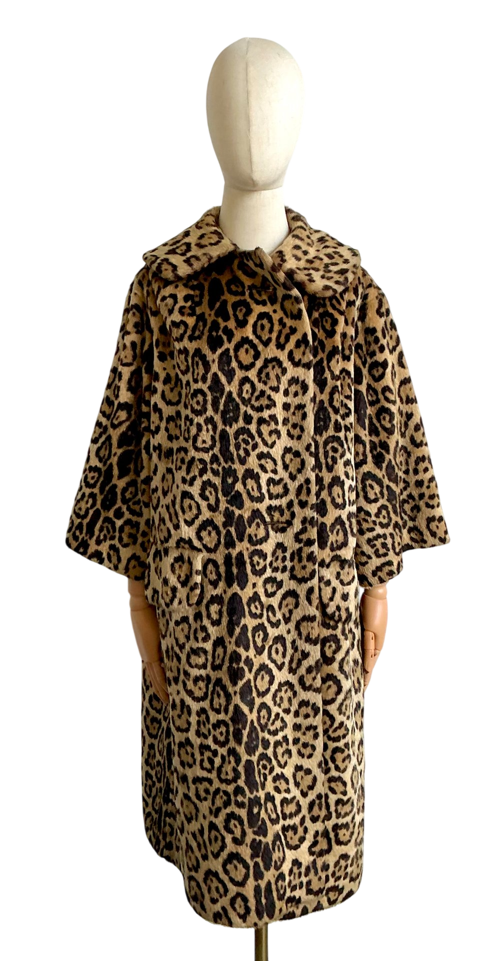 Vintage Faux Leopard Long Coat