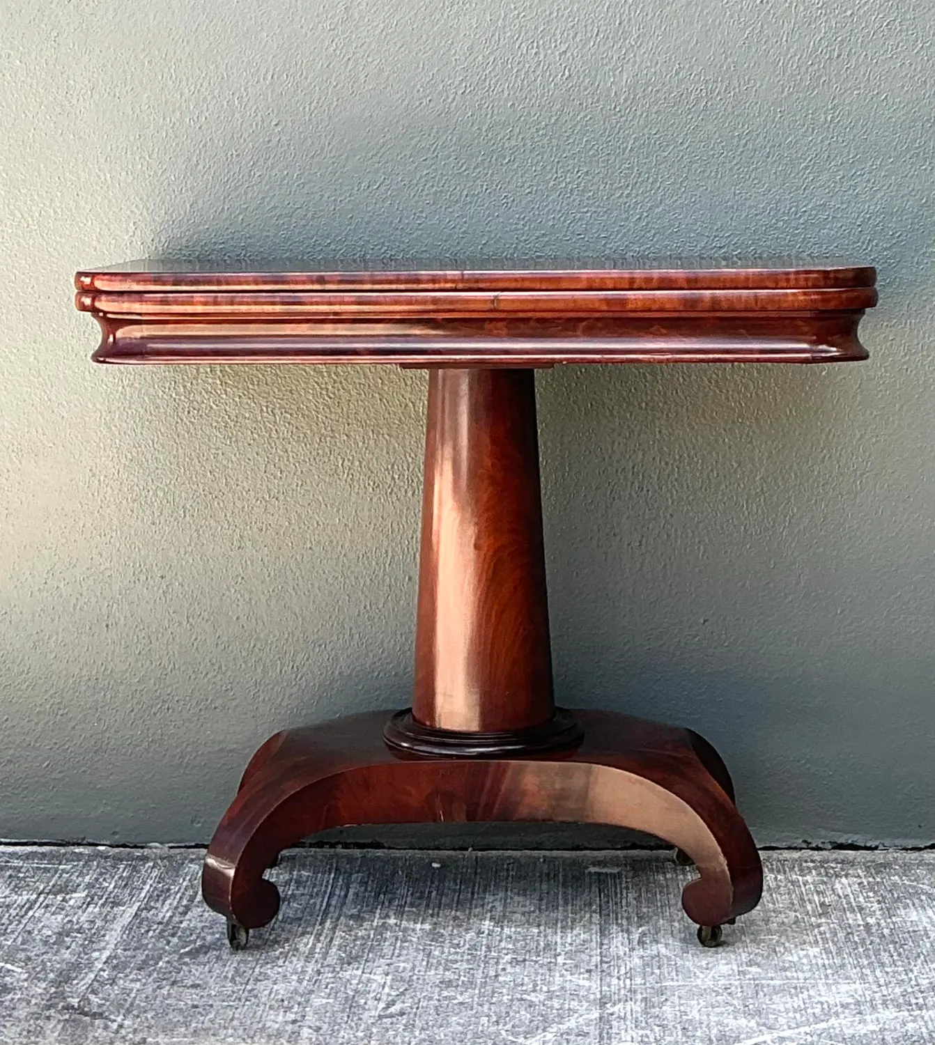 Vintage Flame Mahogany Convertible Game Table - Back view