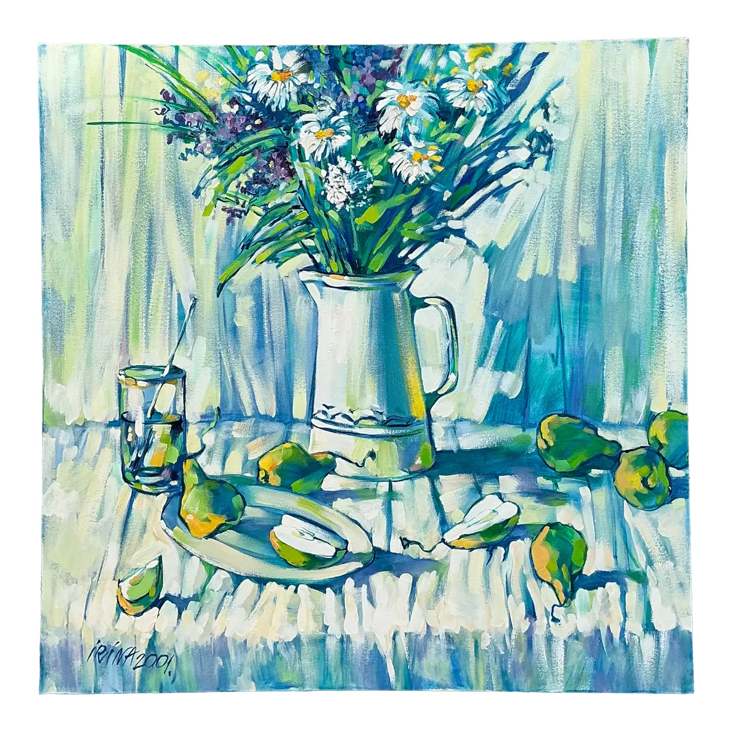 Vintage Floral Original Oil Painting on Canvas