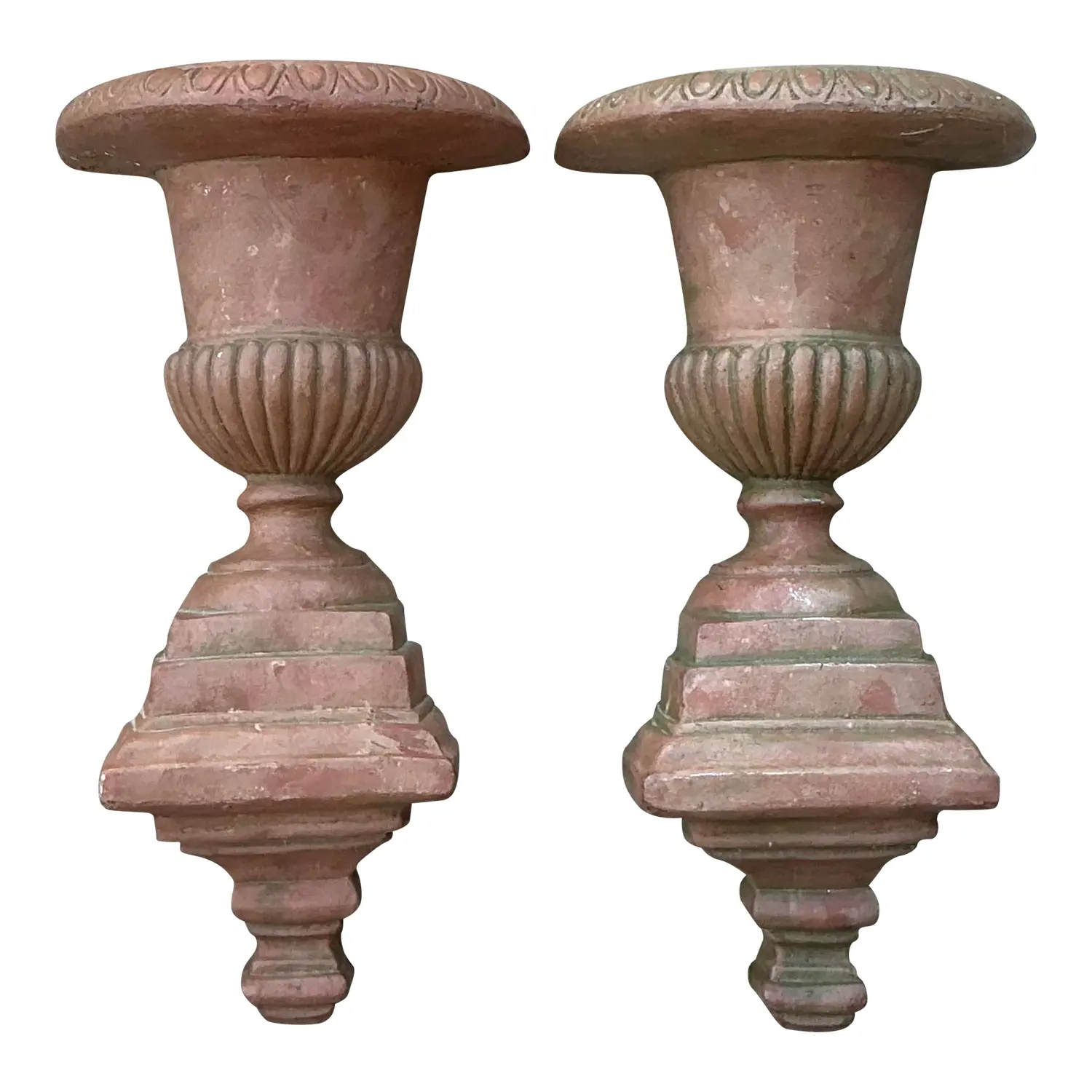 Vintage Fluted Urn Wall Pockets - A Pair