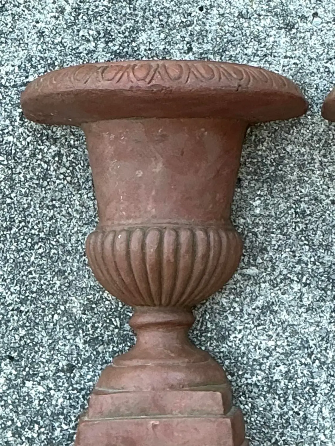 Vintage Fluted Urn Wall Pockets - A Pair - Side view