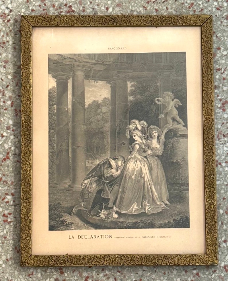 Vintage Framed Charles Clement Bervic Prints - a Pair - Back view