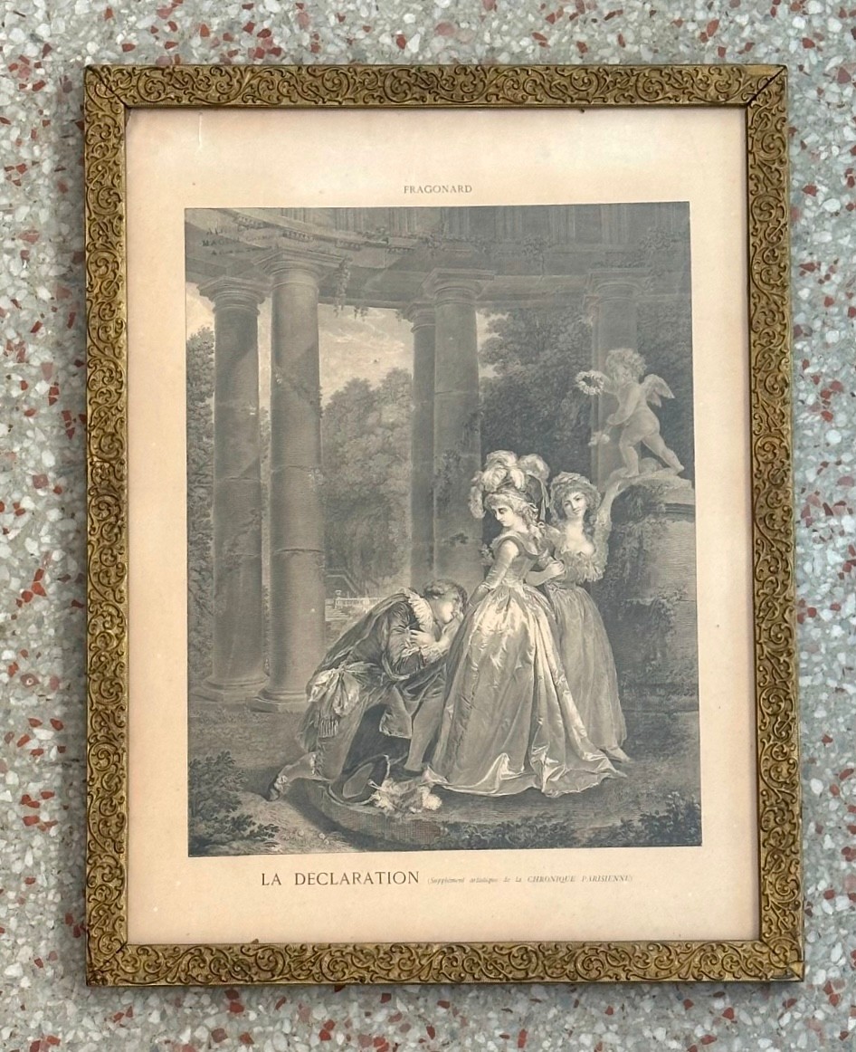 Vintage Framed Charles Clement Bervic Prints - a Pair - Top view