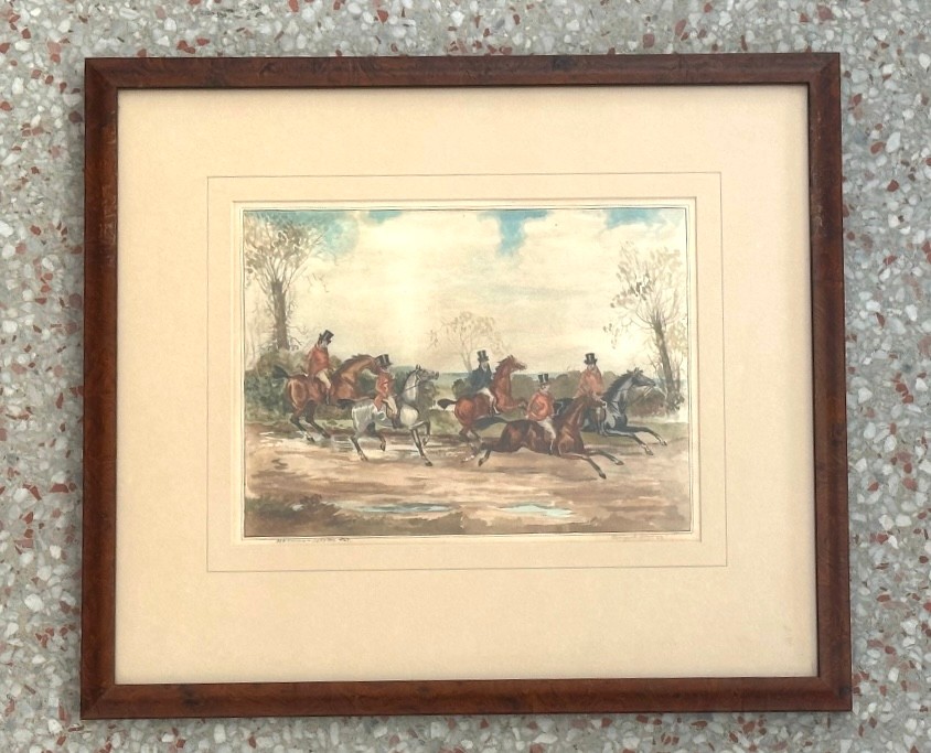 Vintage Framed Fox Hunt Print - Set of Three - Top view