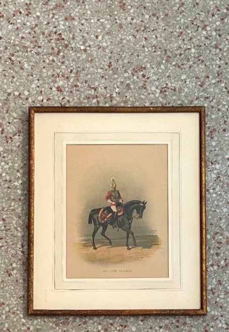 Vintage Framed Henry Martens Print '2nd Life Guards' - Detail view
