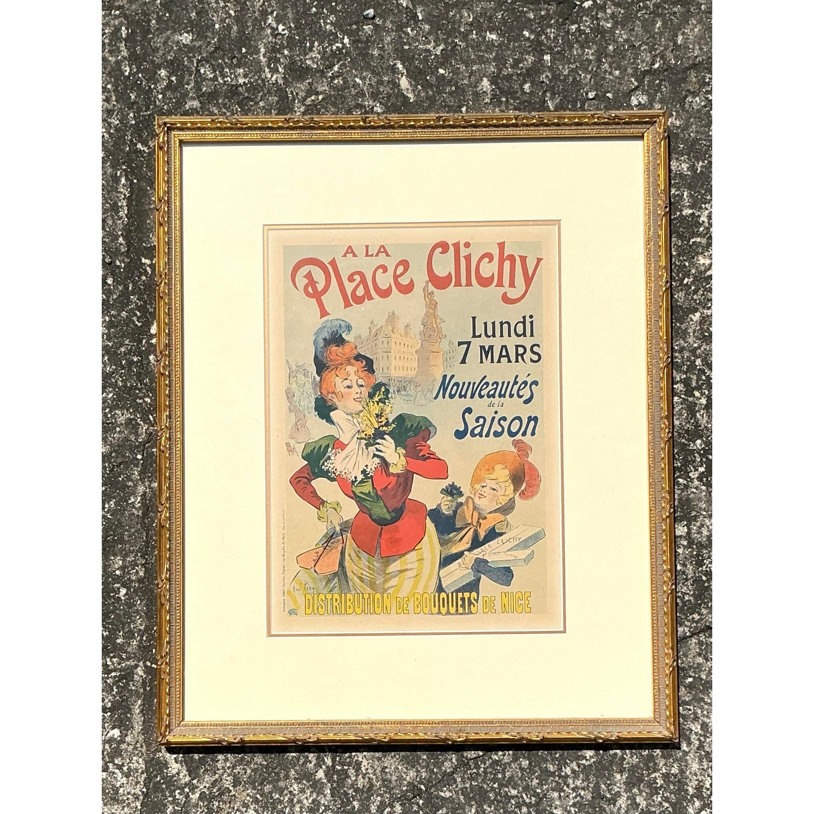 Vintage French Advertising Print - Detail view