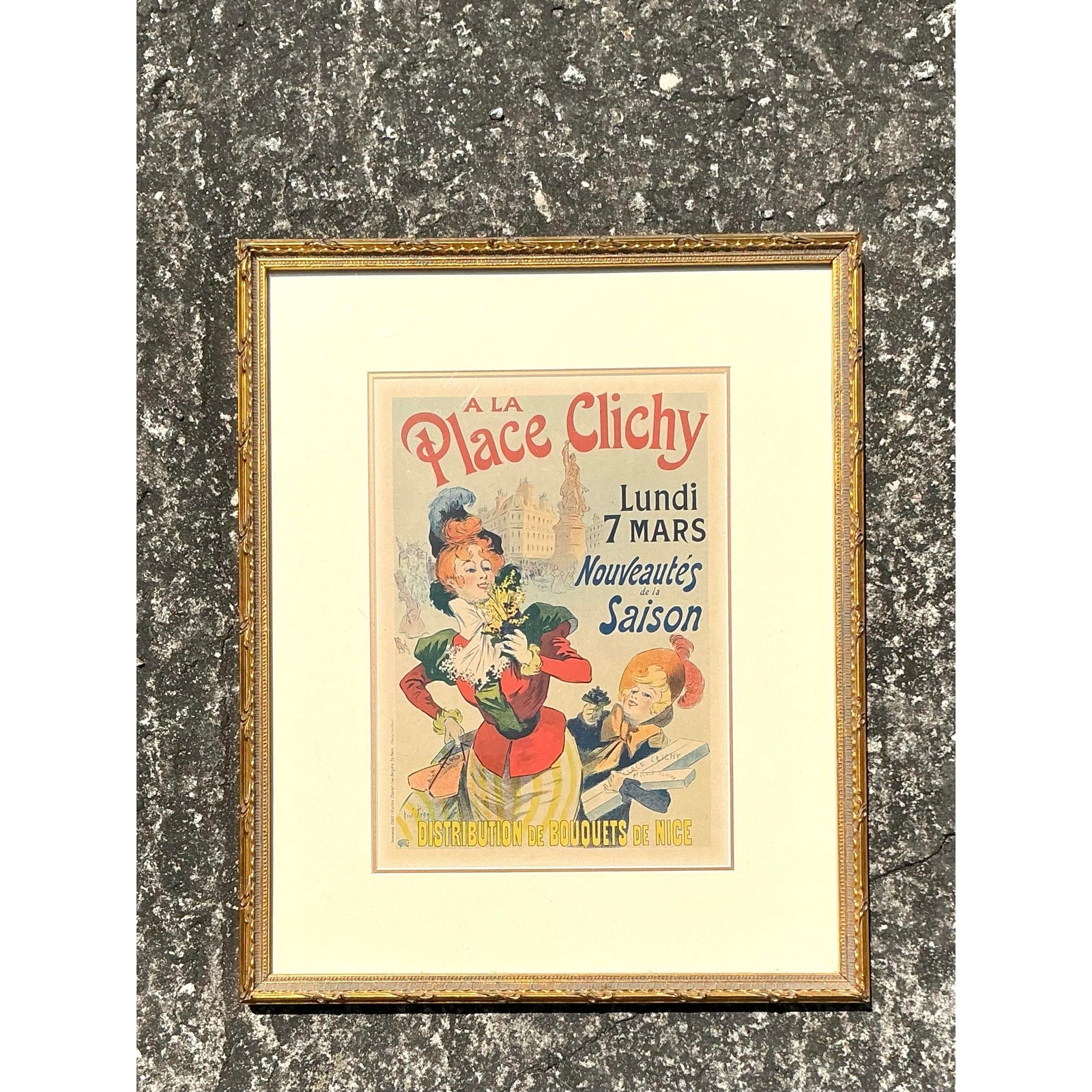 Vintage French Advertising Print - Side view