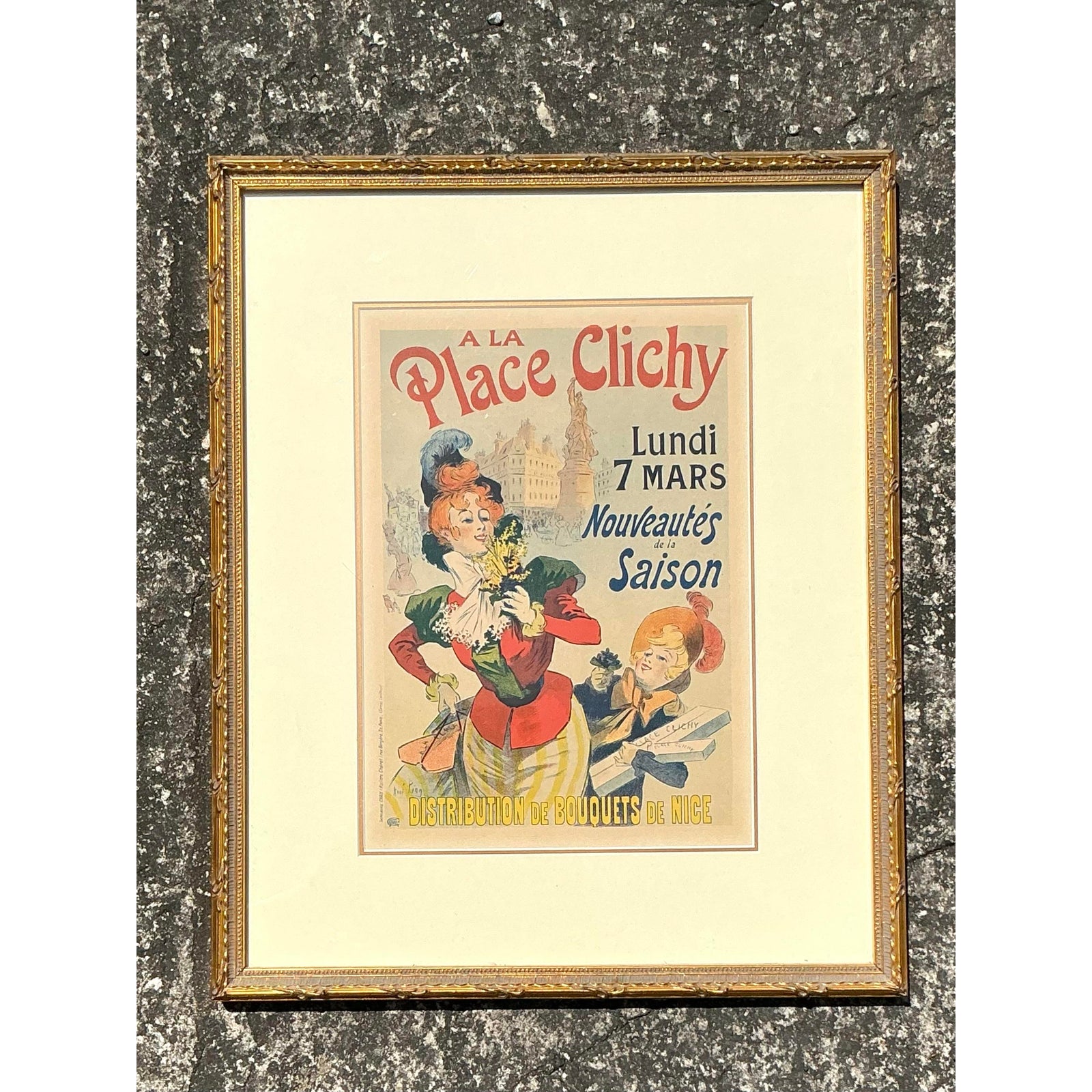 Vintage French Advertising Print - Back view