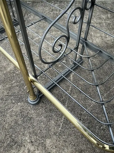 Vintage French Brass Rail Bakers Rack - Top view