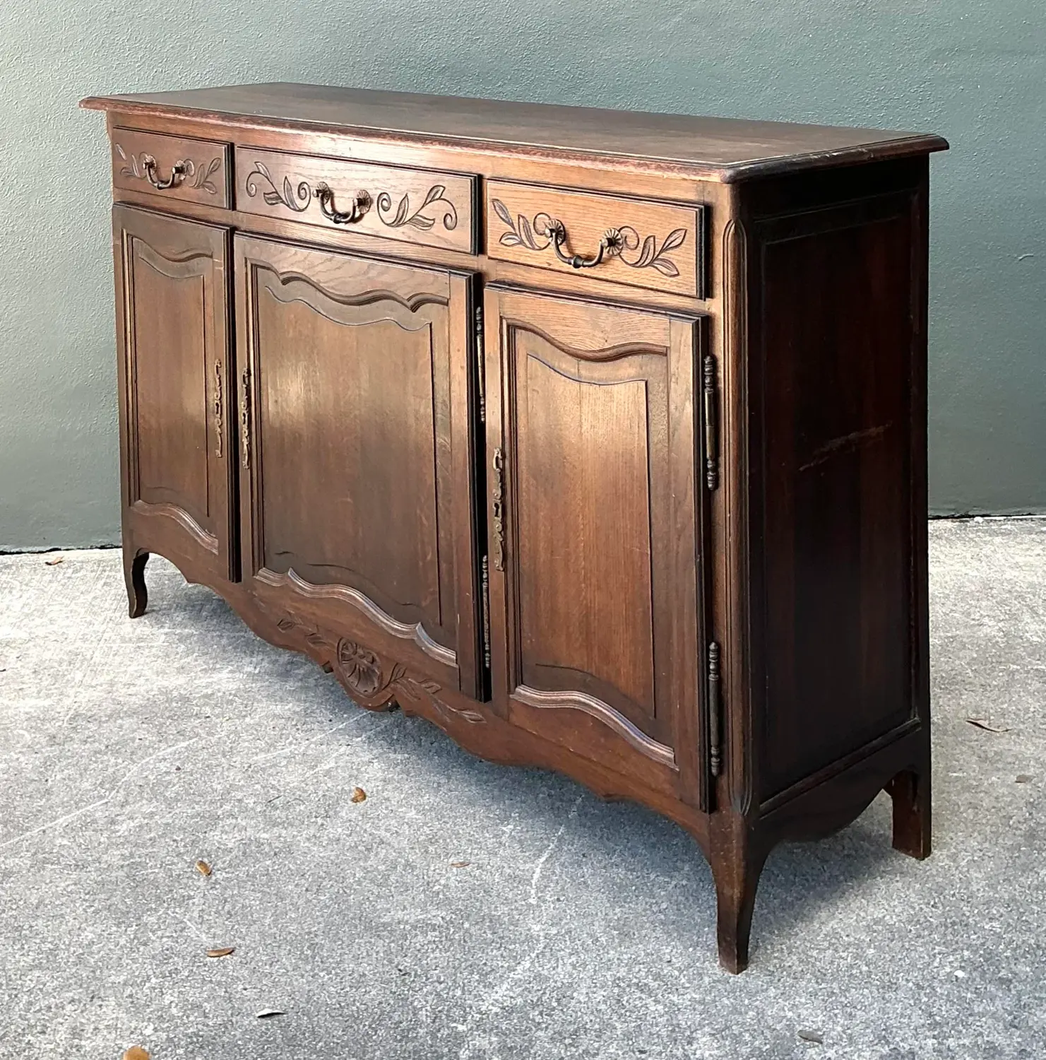 Vintage French Carved Sideboard - Top view