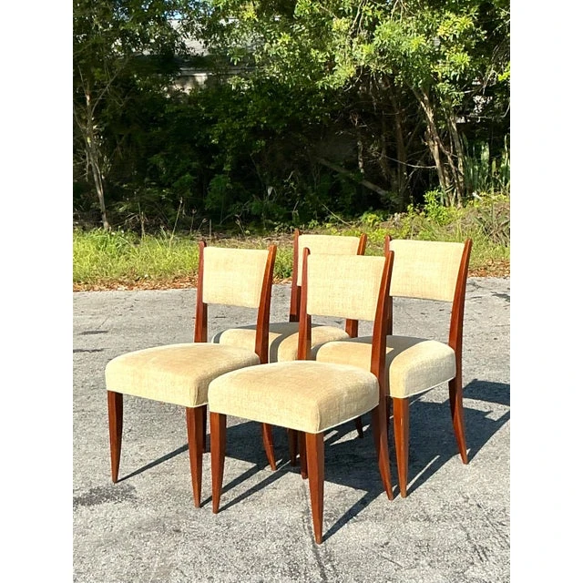 Vintage French Deco Dining Chairs - Set of 4 - Top view