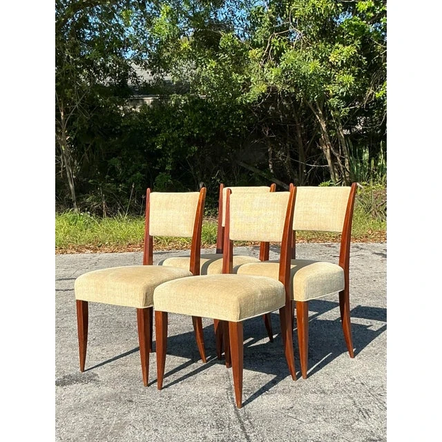 Vintage French Deco Dining Chairs - Set of 4 - Back view