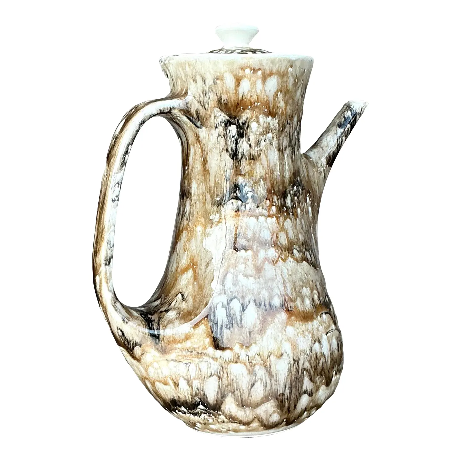Vintage French Drip Glaze Coffee Pot