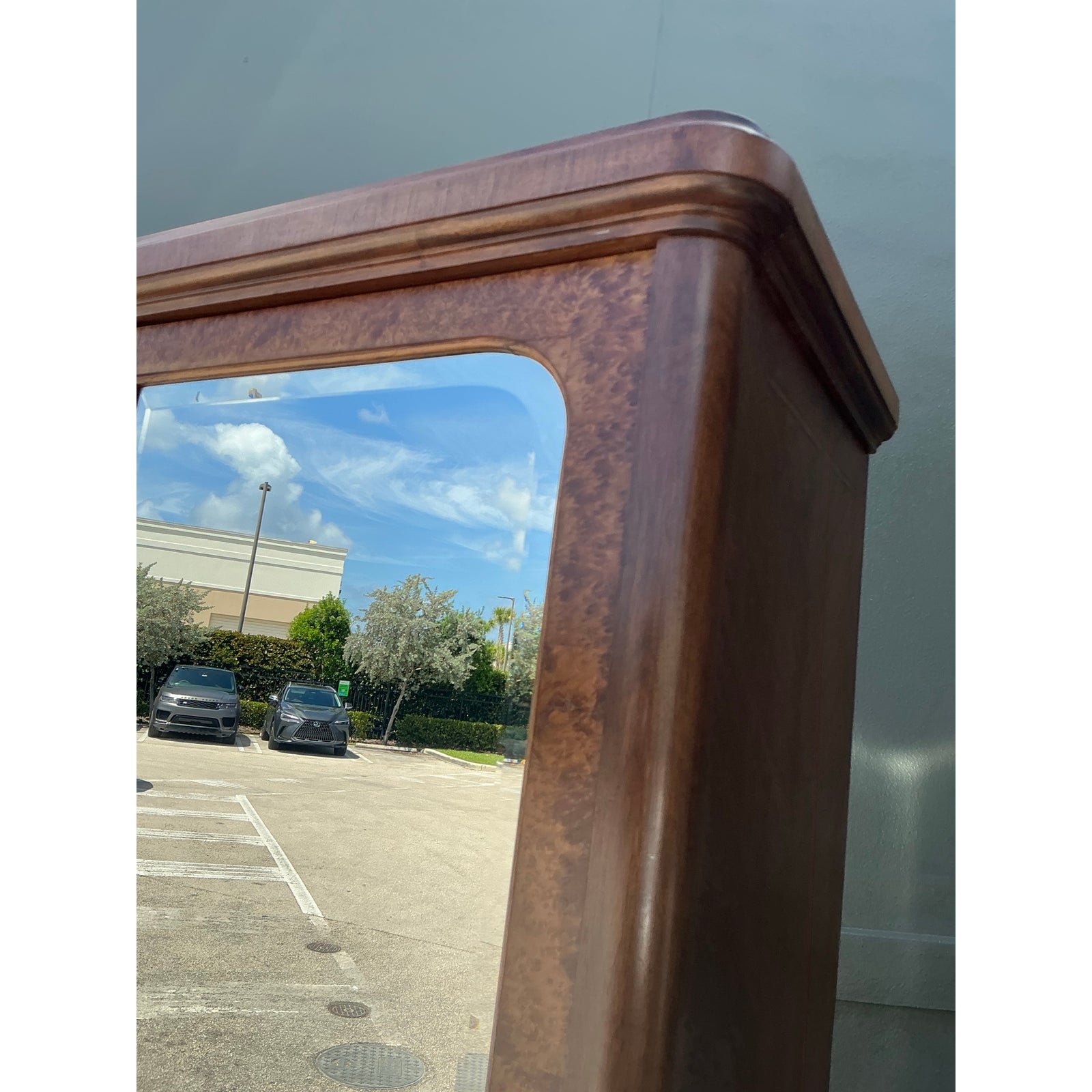 Vintage French Empire Mahogany Mirrored Armoire - Back view