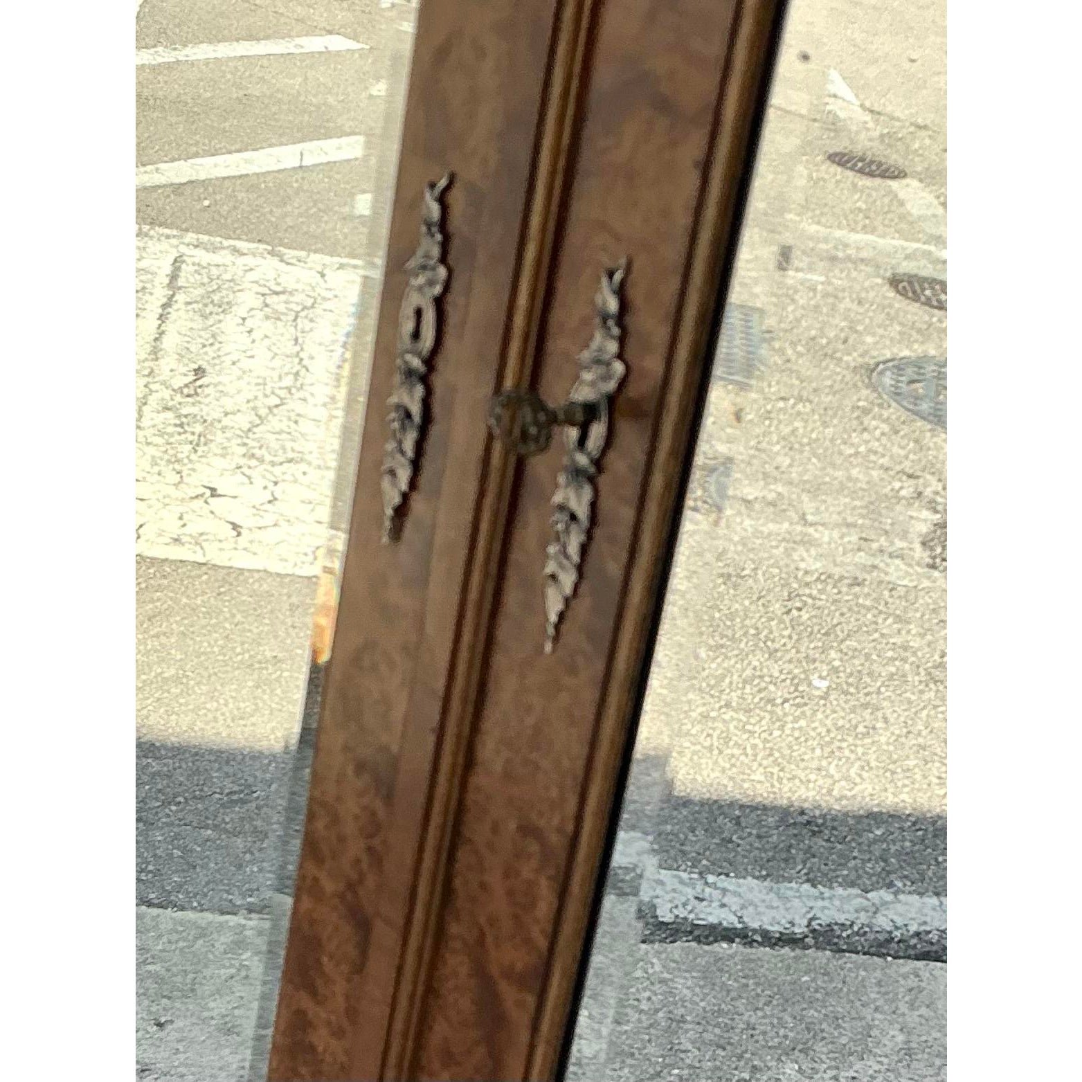 Vintage French Empire Mahogany Mirrored Armoire - Top view
