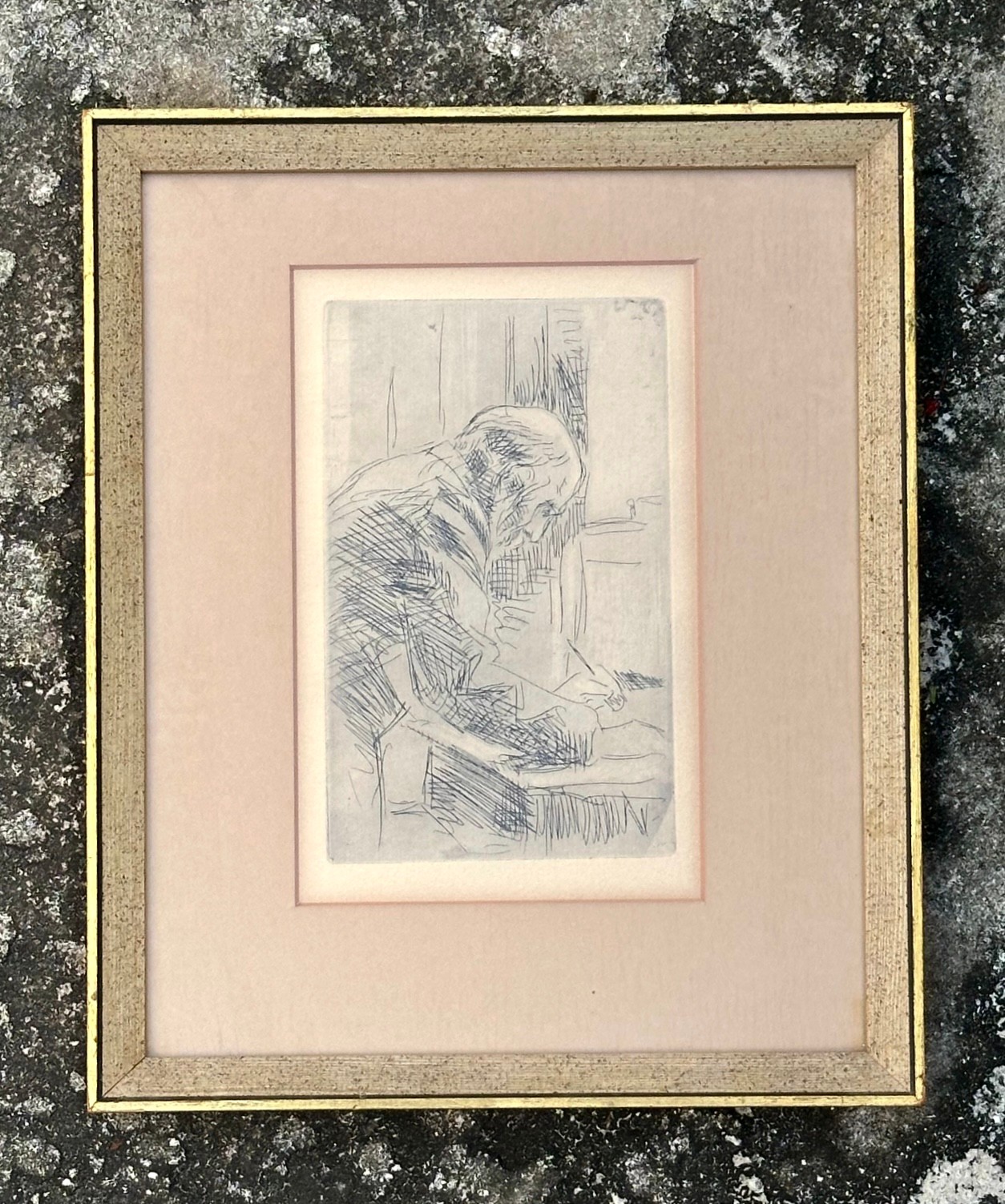 Vintage French Etching by Pierre Bonnard 'Le Bonne Grauier' - Back view