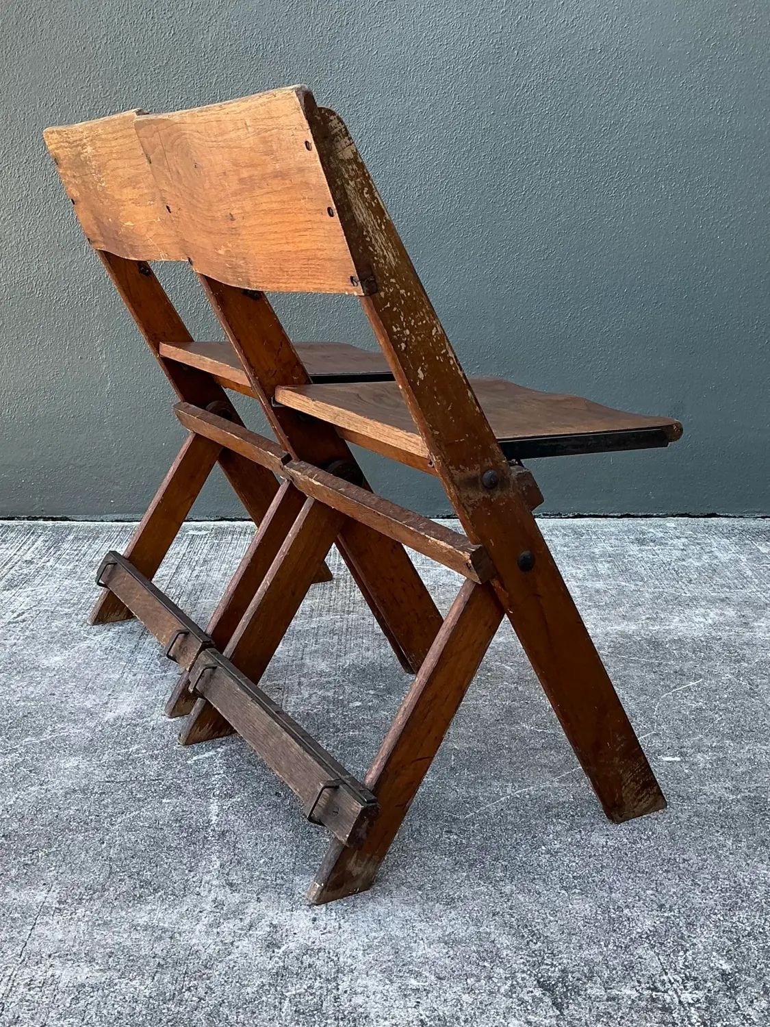 Vintage French Folding Chairs - A Pair - Top view