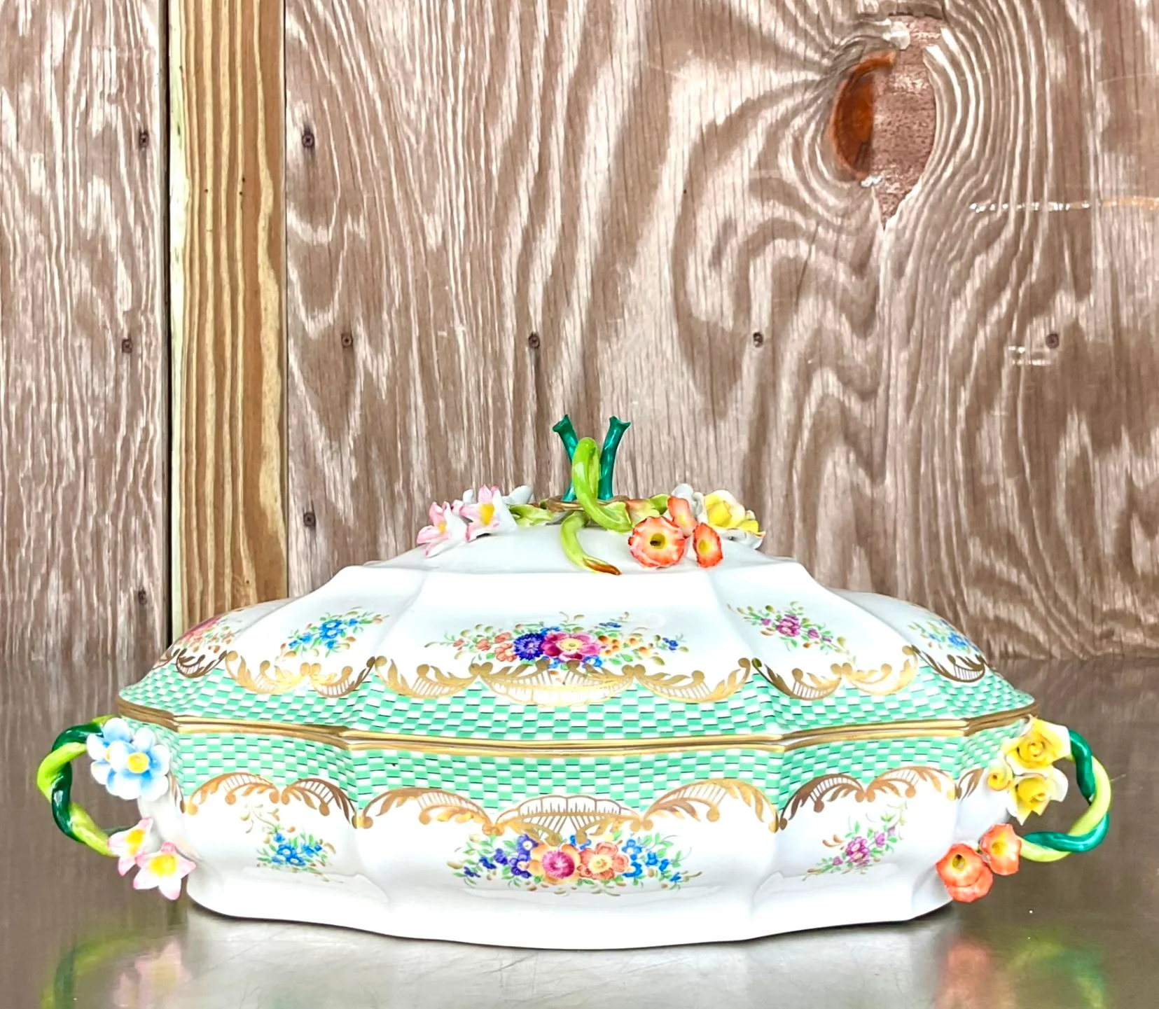 Vintage French Sevres Porcelain Serving Bowl - Top view