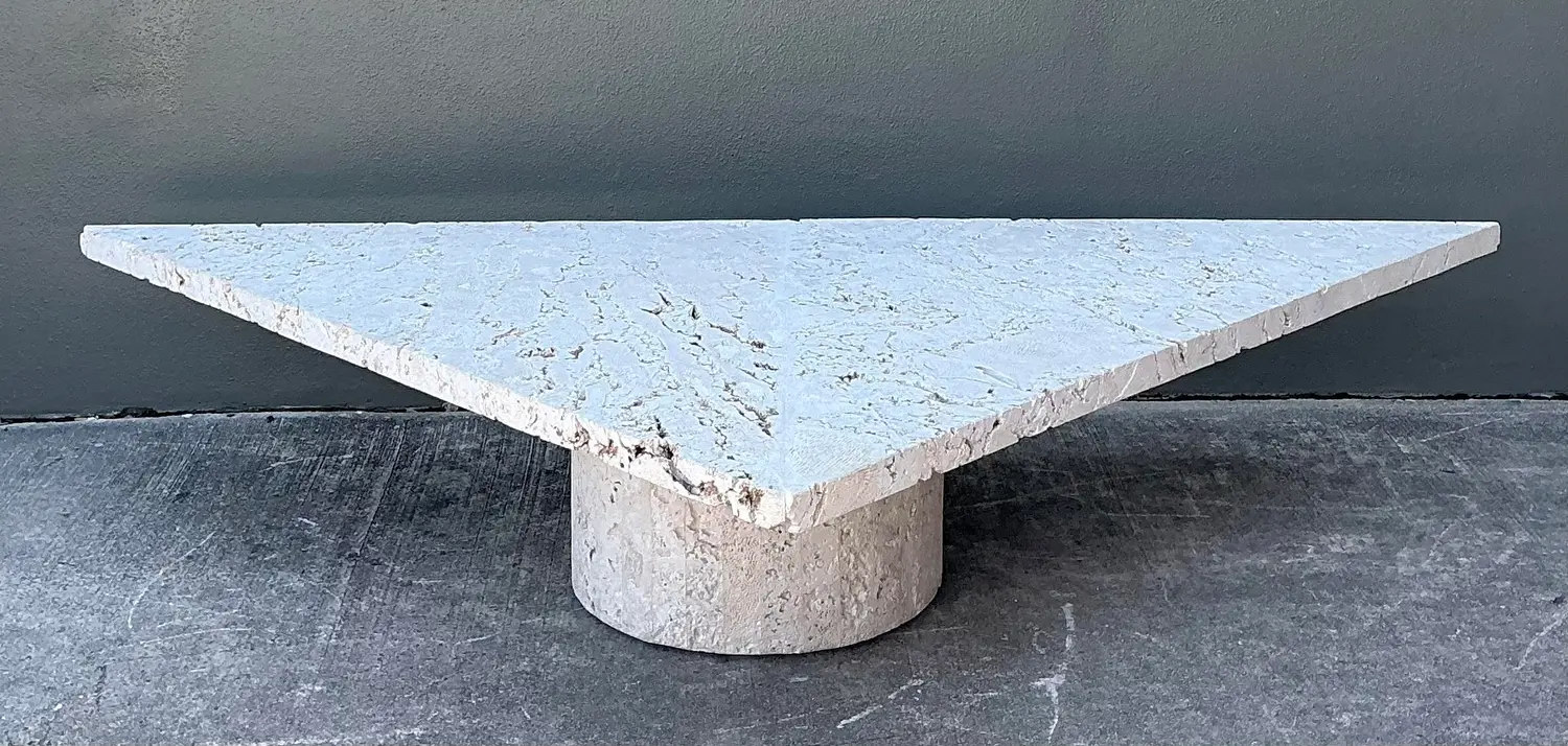 Vintage Geometric Coquina Coffee Table - Detail view