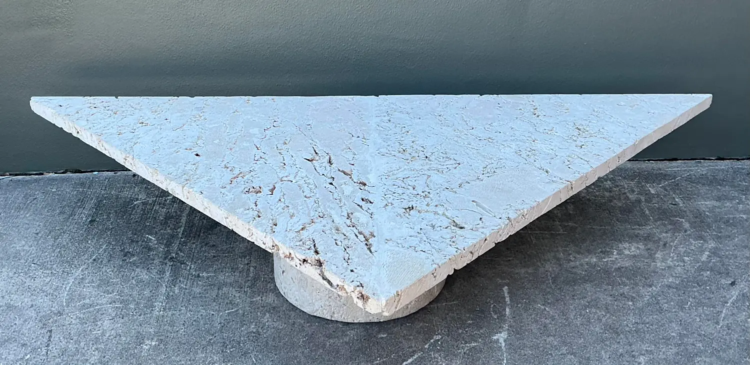 Vintage Geometric Coquina Coffee Table - Back view