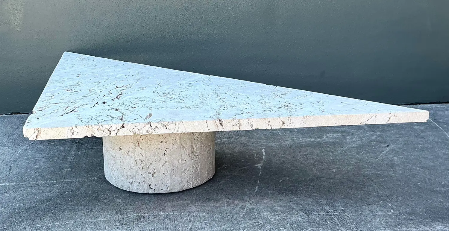 Vintage Geometric Coquina Coffee Table - Top view