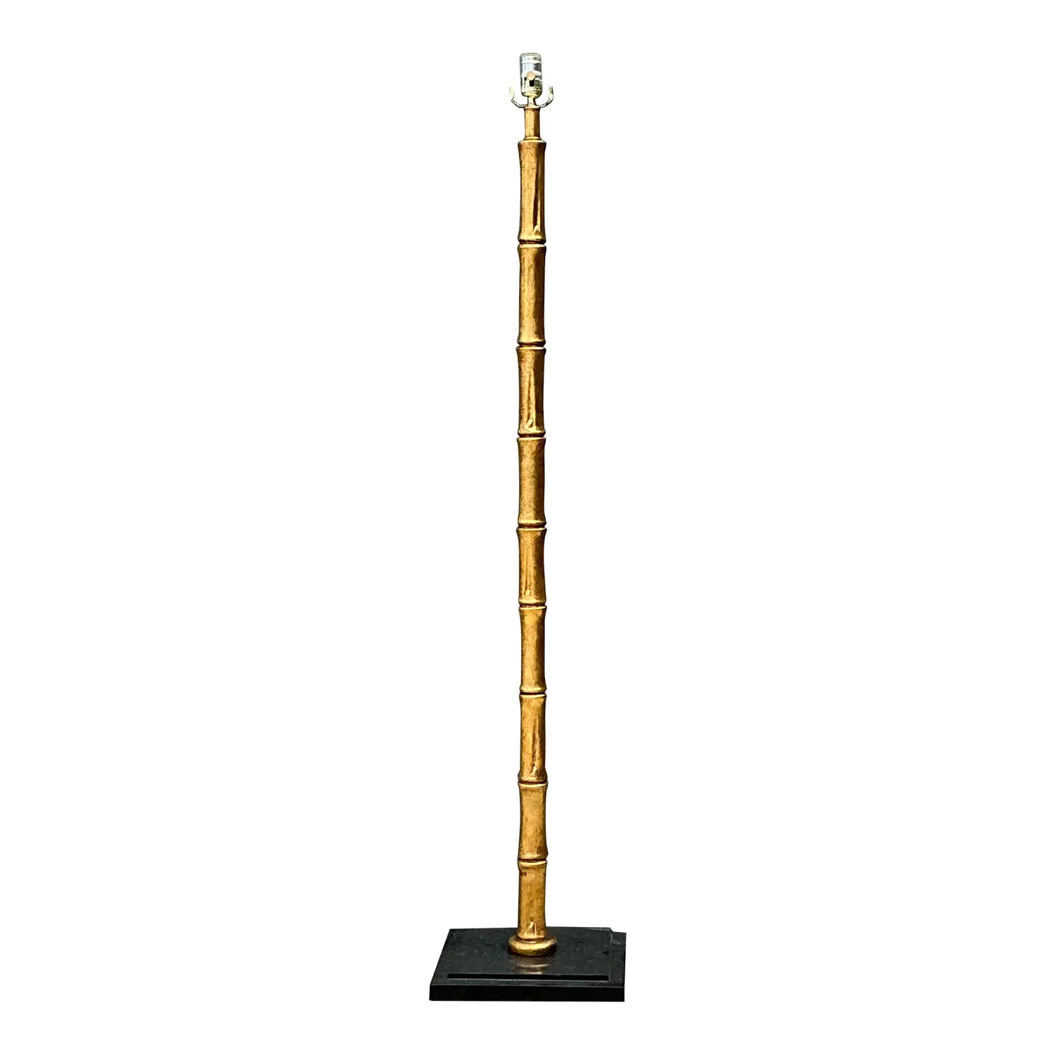 Vintage Gilt Bamboo Floor Lamp