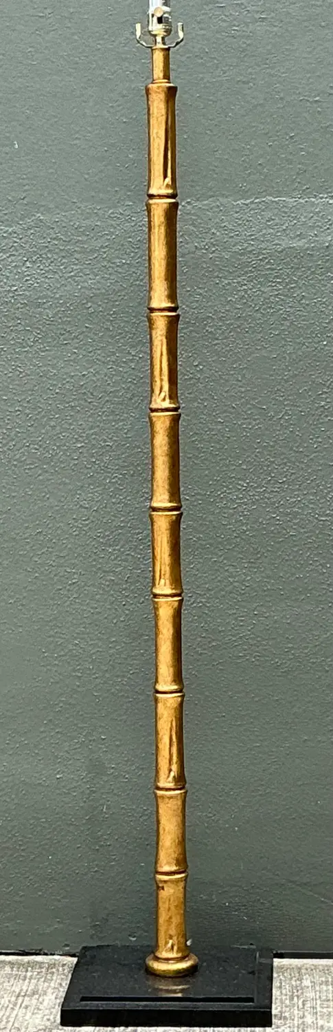 Vintage Gilt Bamboo Floor Lamp - Detail view
