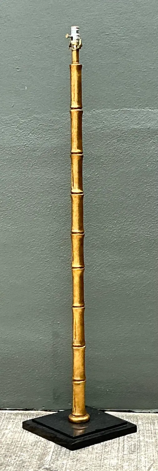 Vintage Gilt Bamboo Floor Lamp - Back view