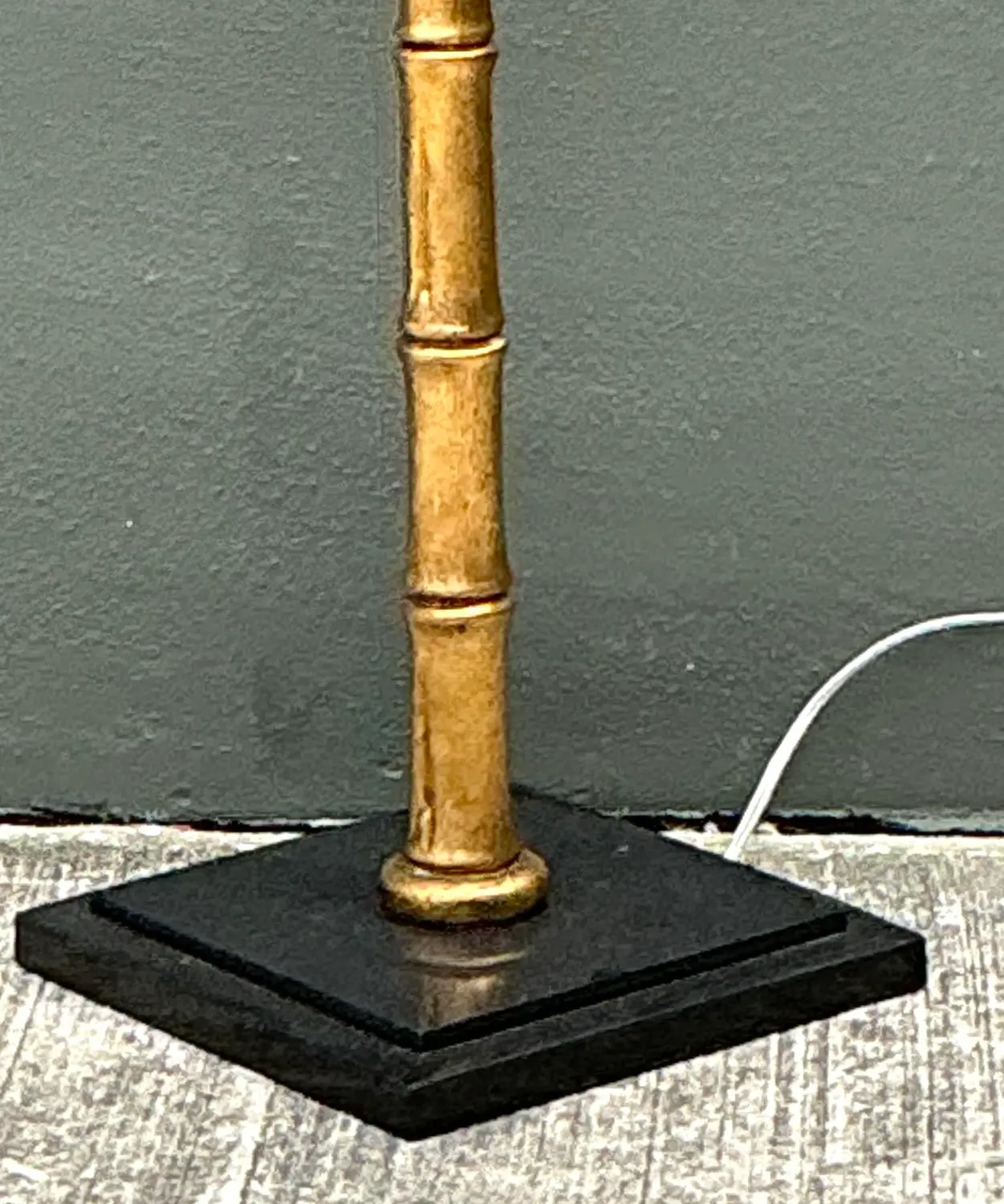 Vintage Gilt Bamboo Floor Lamp - Side view