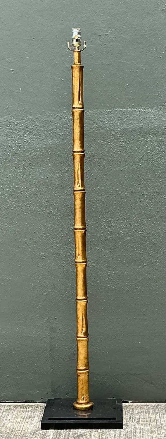 Vintage Gilt Bamboo Floor Lamp - Top view