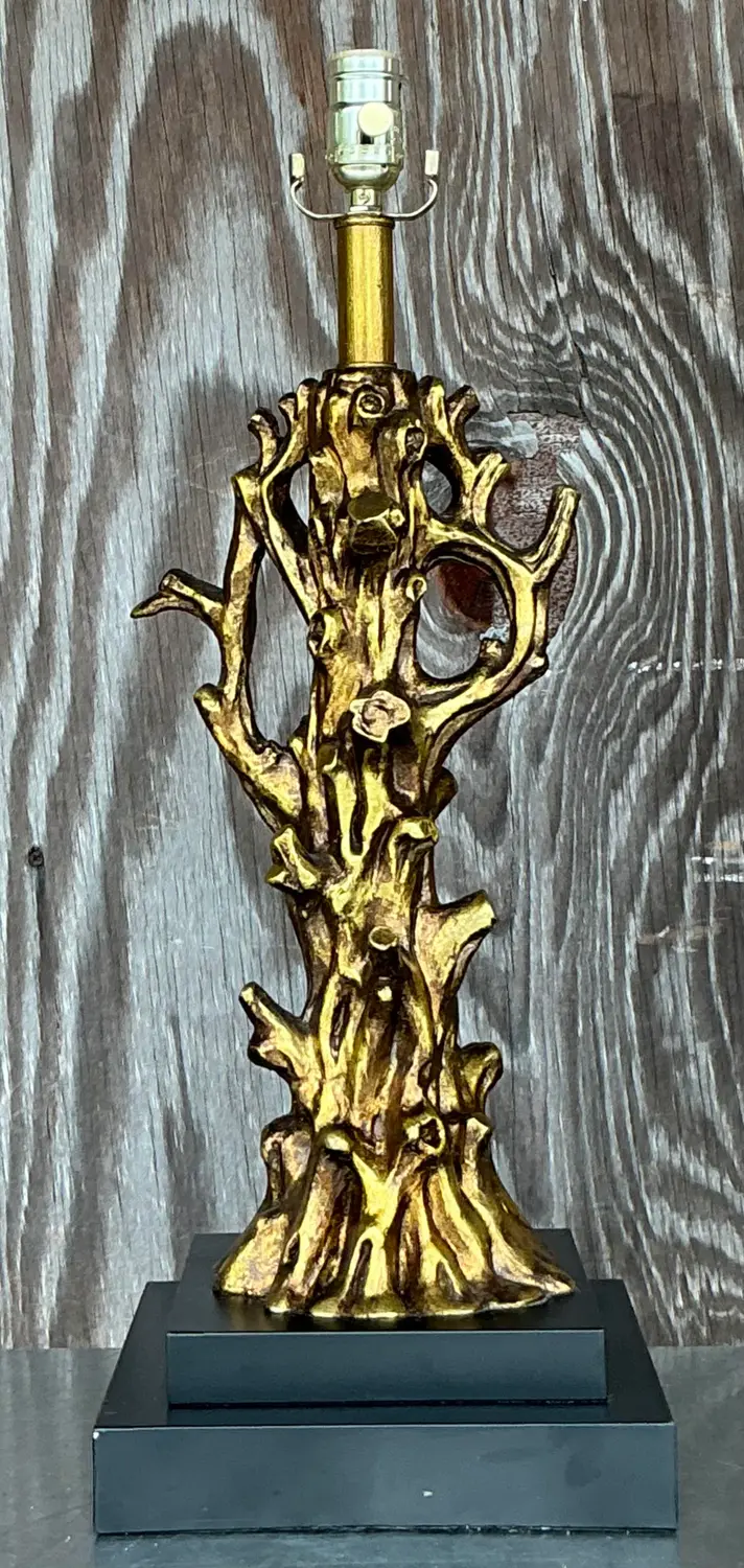 Vintage Gilt Coral Branch Lamp - Back view
