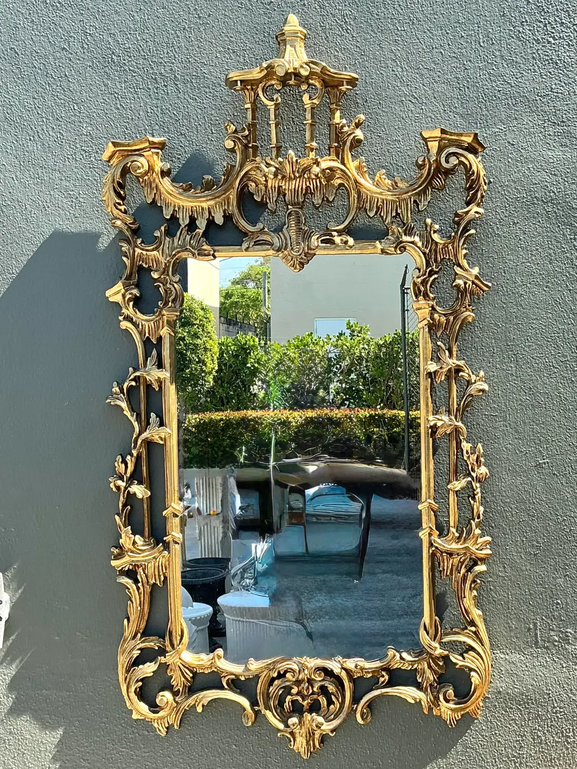 Vintage Gilt Pagoda Mirror - Side view