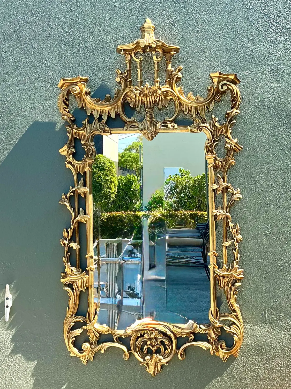 Vintage Gilt Pagoda Mirror - Back view