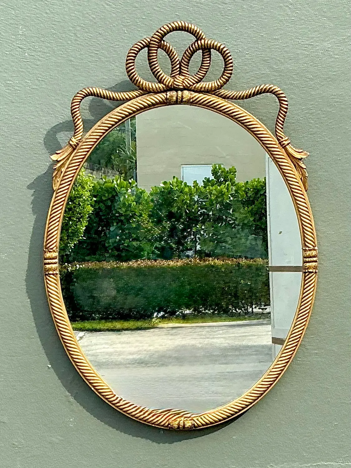 Vintage Gilt Rope and Tassle Mirror - Top view