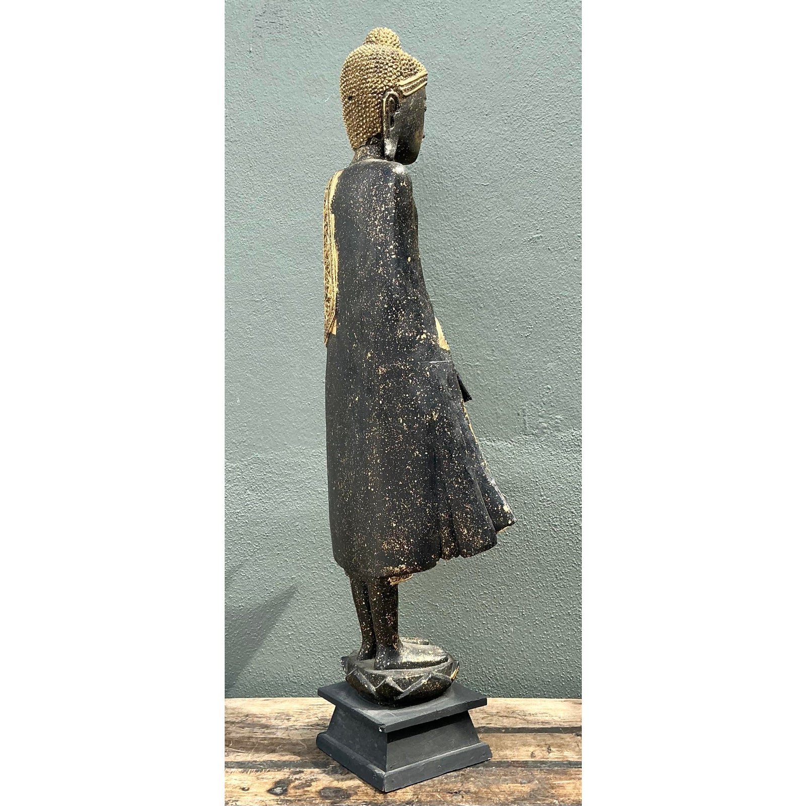 Vintage Gilt Tipped Buddah - Side view