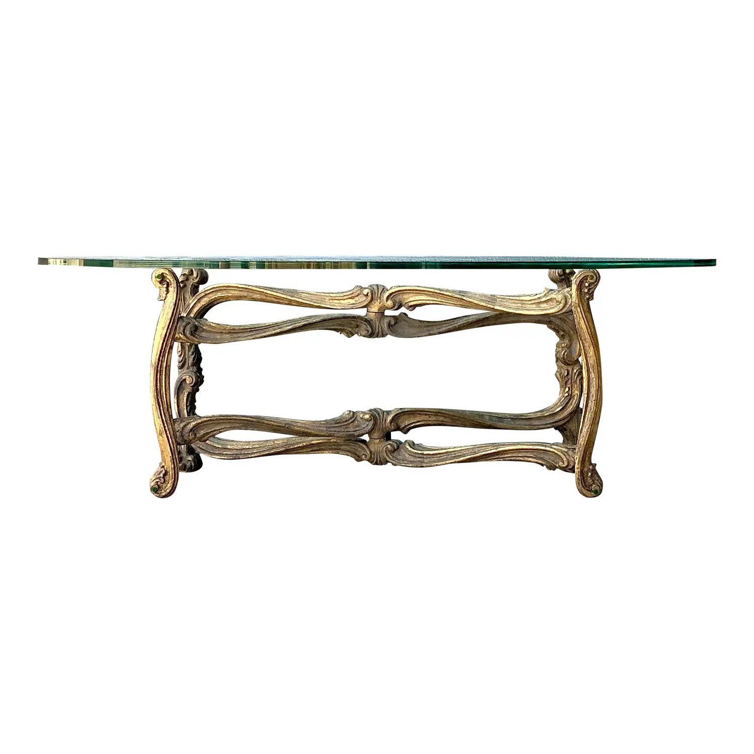 Vintage Gilt Tipped Coffee Table After Maison Jansen - Detail view