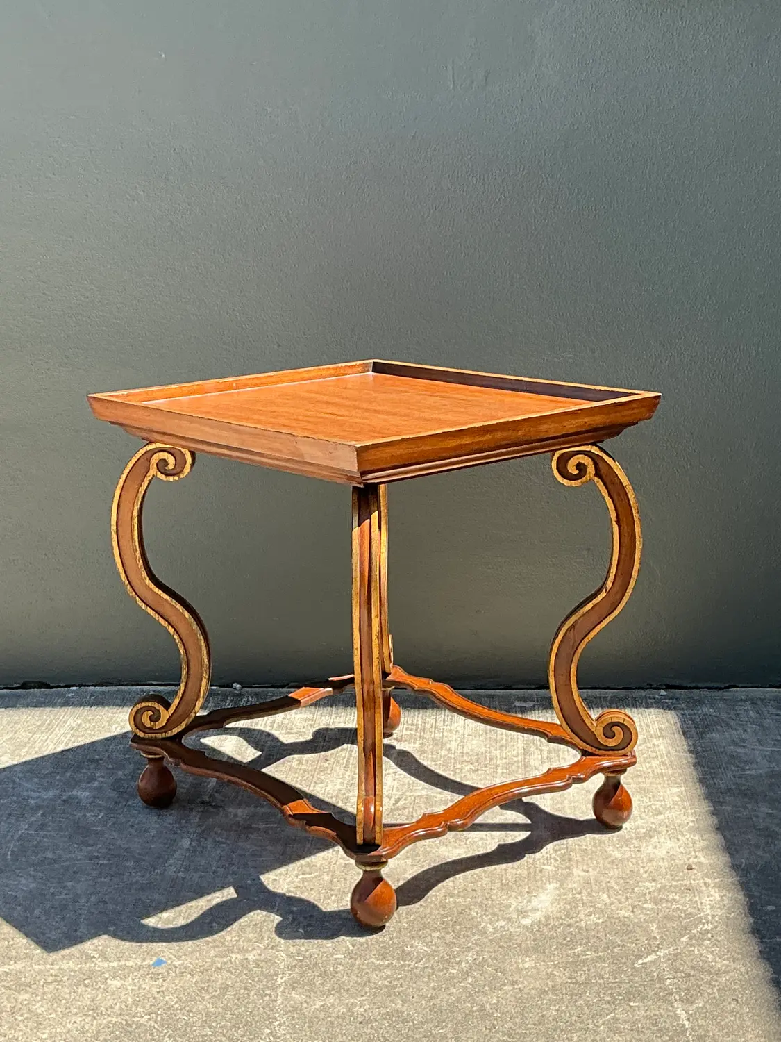 Vintage Gilt Tipped Side Table - Back view