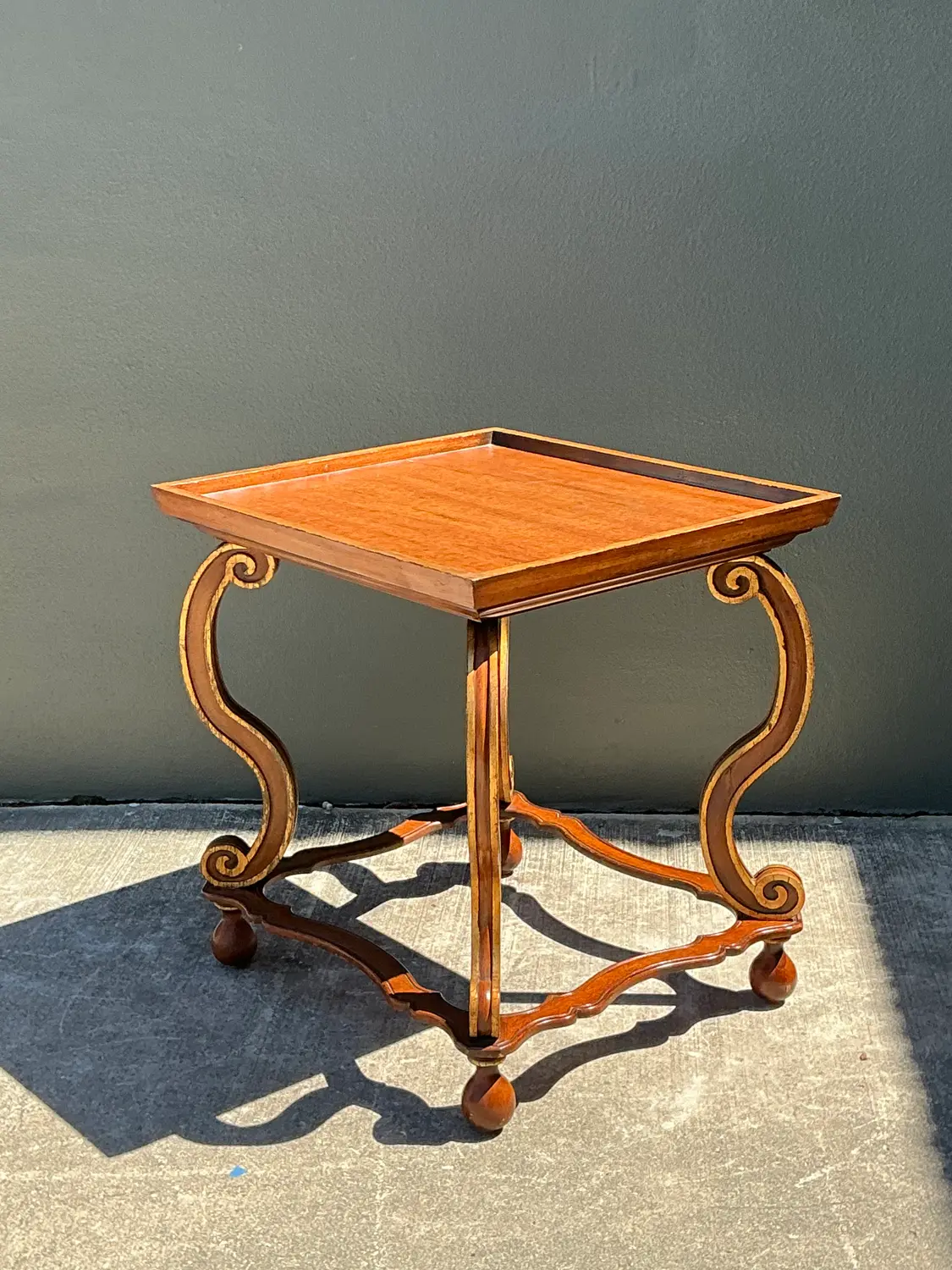 Vintage Gilt Tipped Side Table - Top view