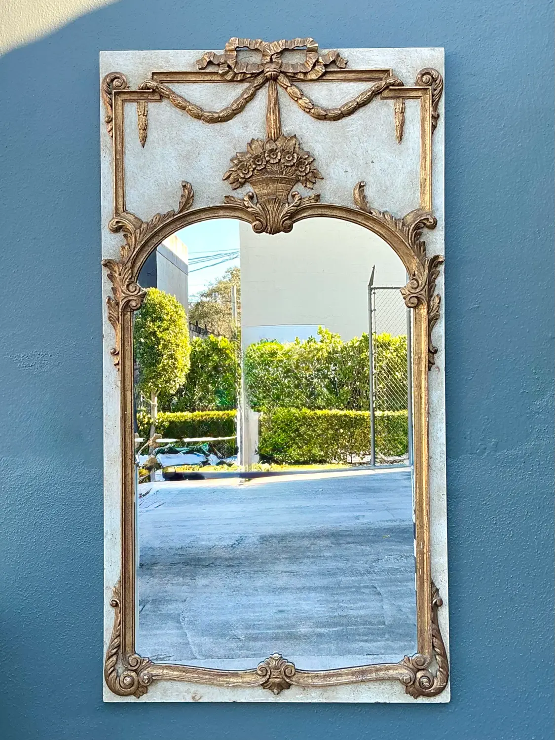 Vintage Gilt Tipped Trumeau Mirror - Side view