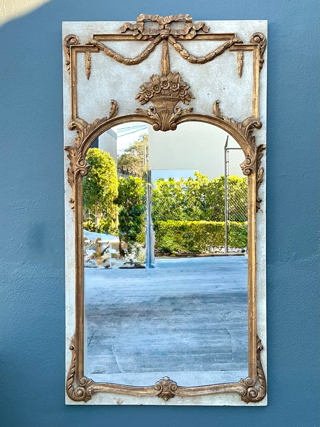 Vintage Gilt Tipped Trumeau Mirror - Back view