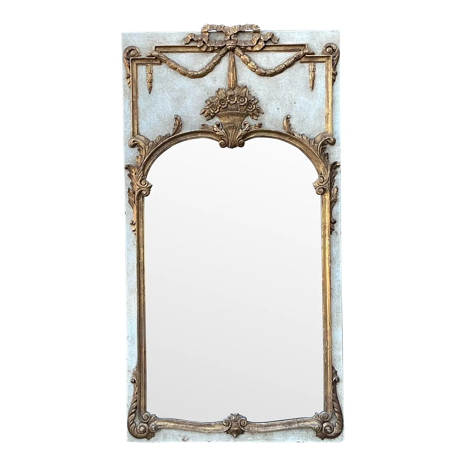 Vintage Gilt Tipped Trumeau Mirror