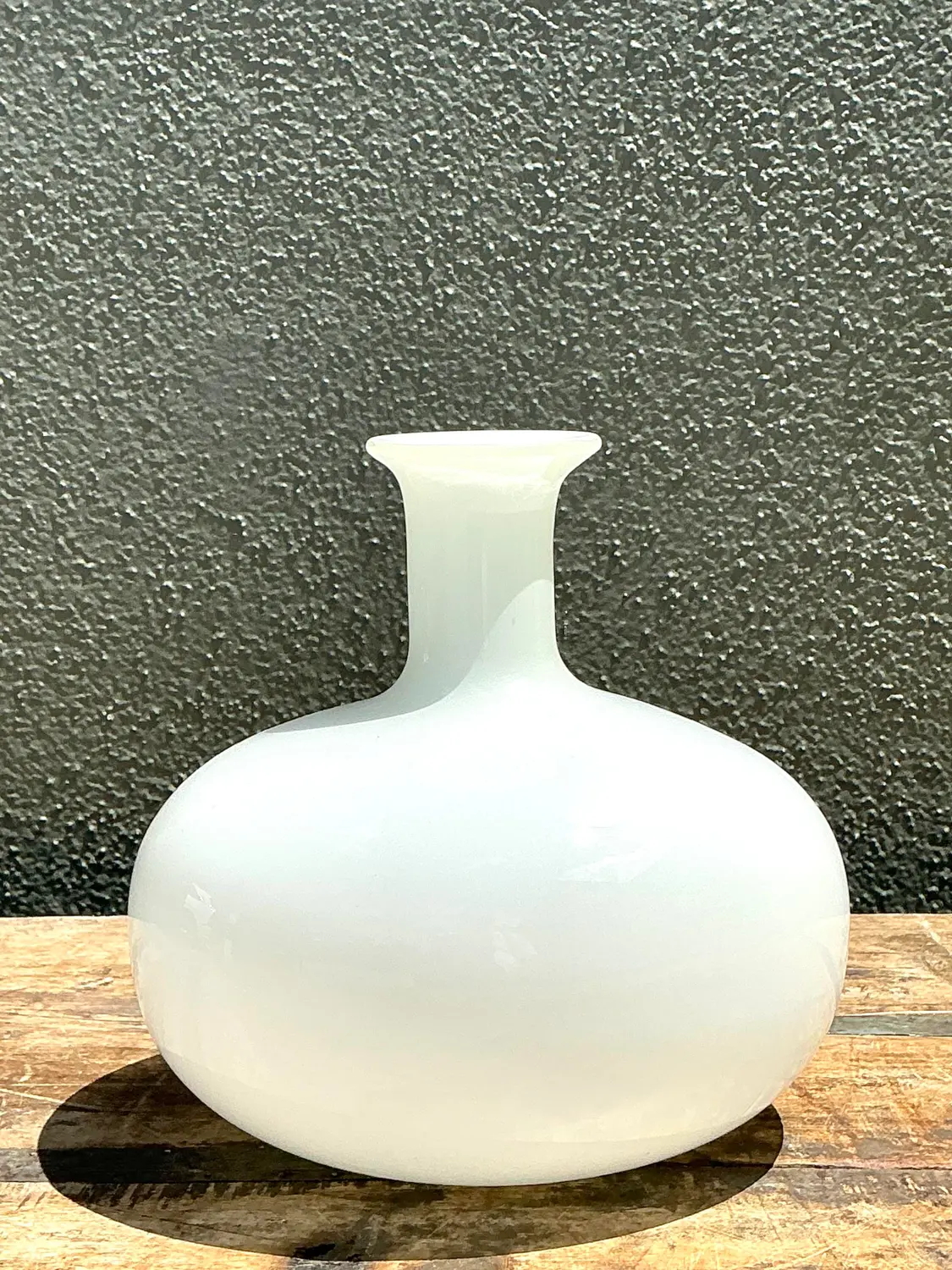 Vintage Glass Long Neck Bottle - Side view
