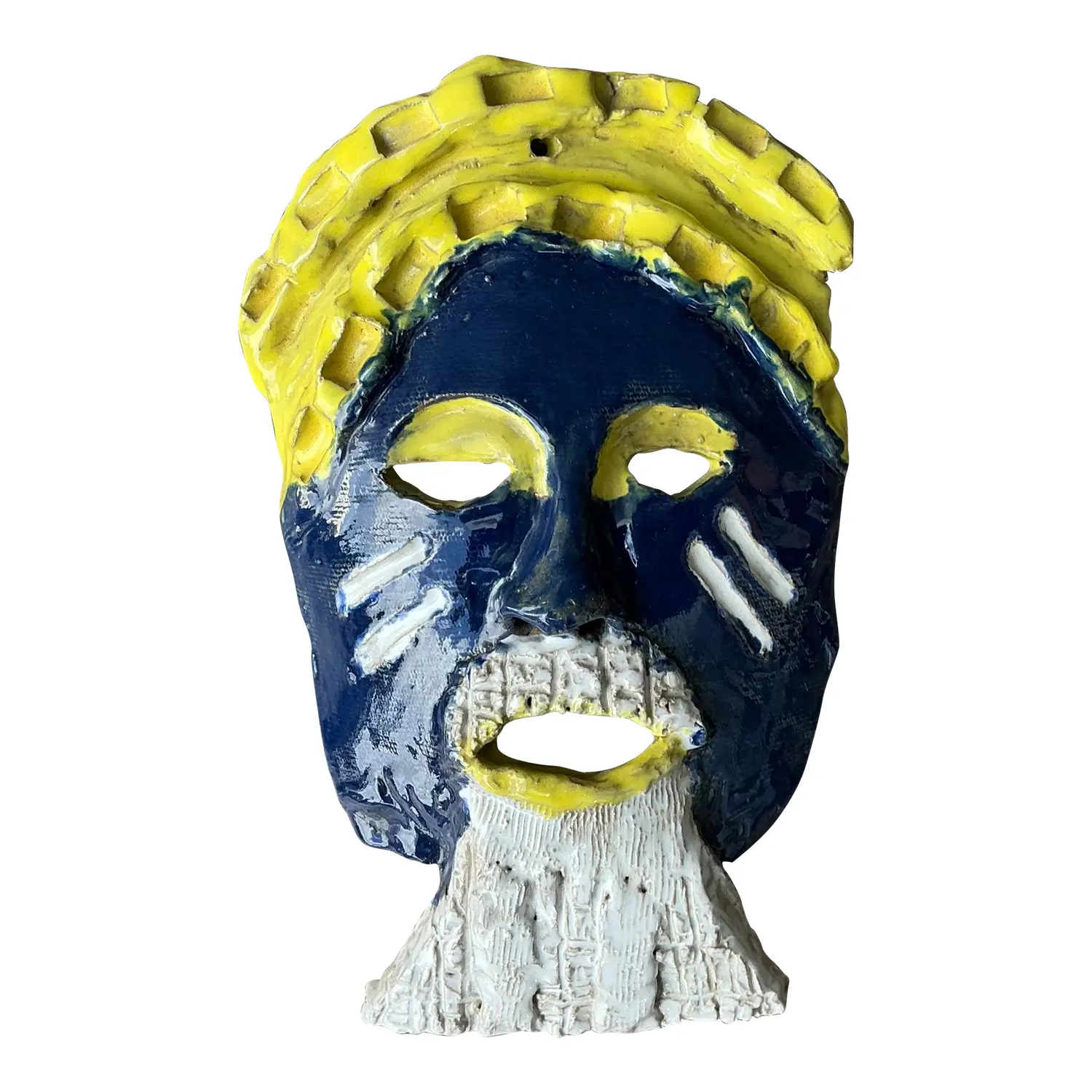 Vintage Glazed Ceramic Face Mask