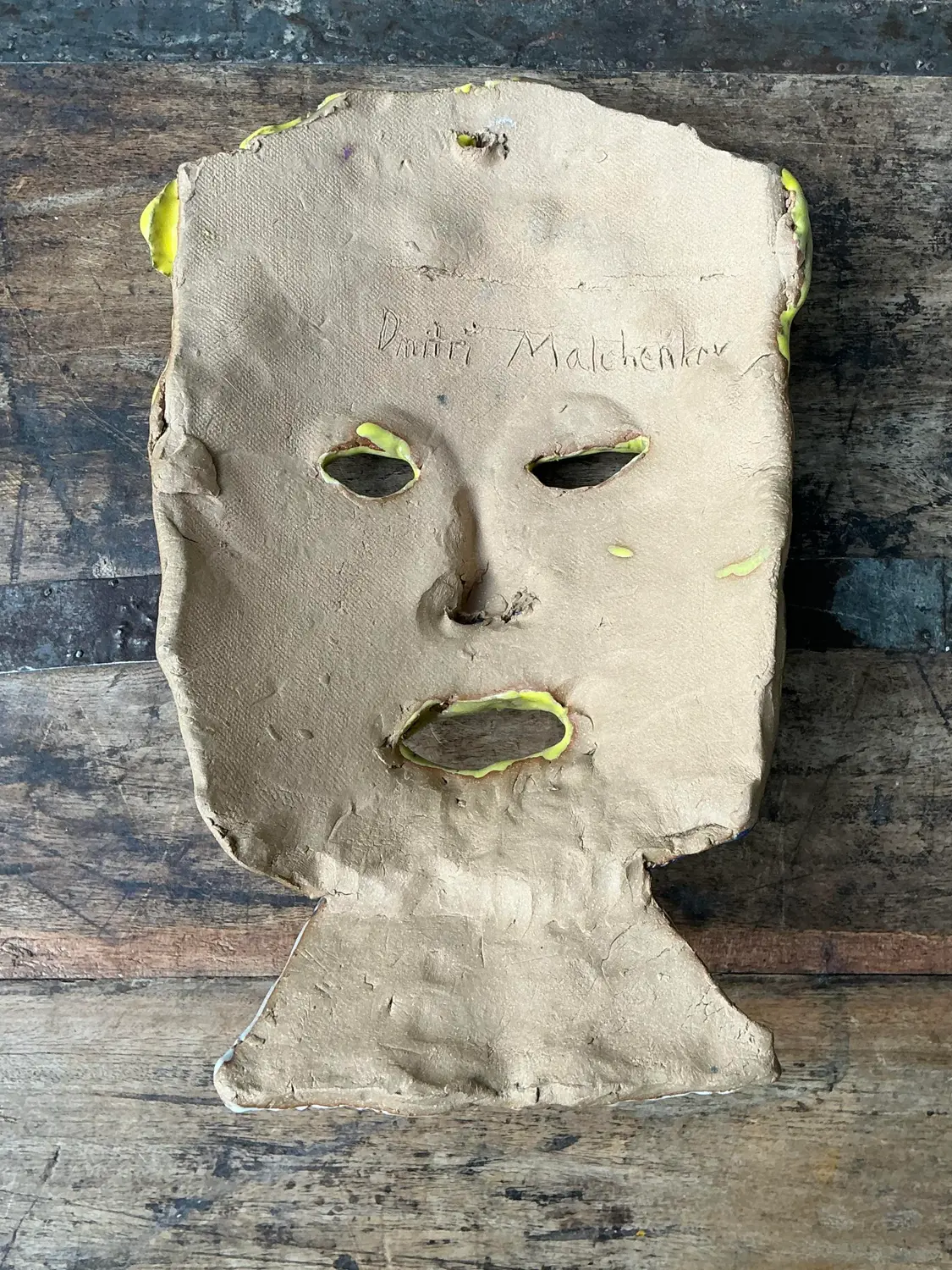Vintage Glazed Ceramic Face Mask - Top view
