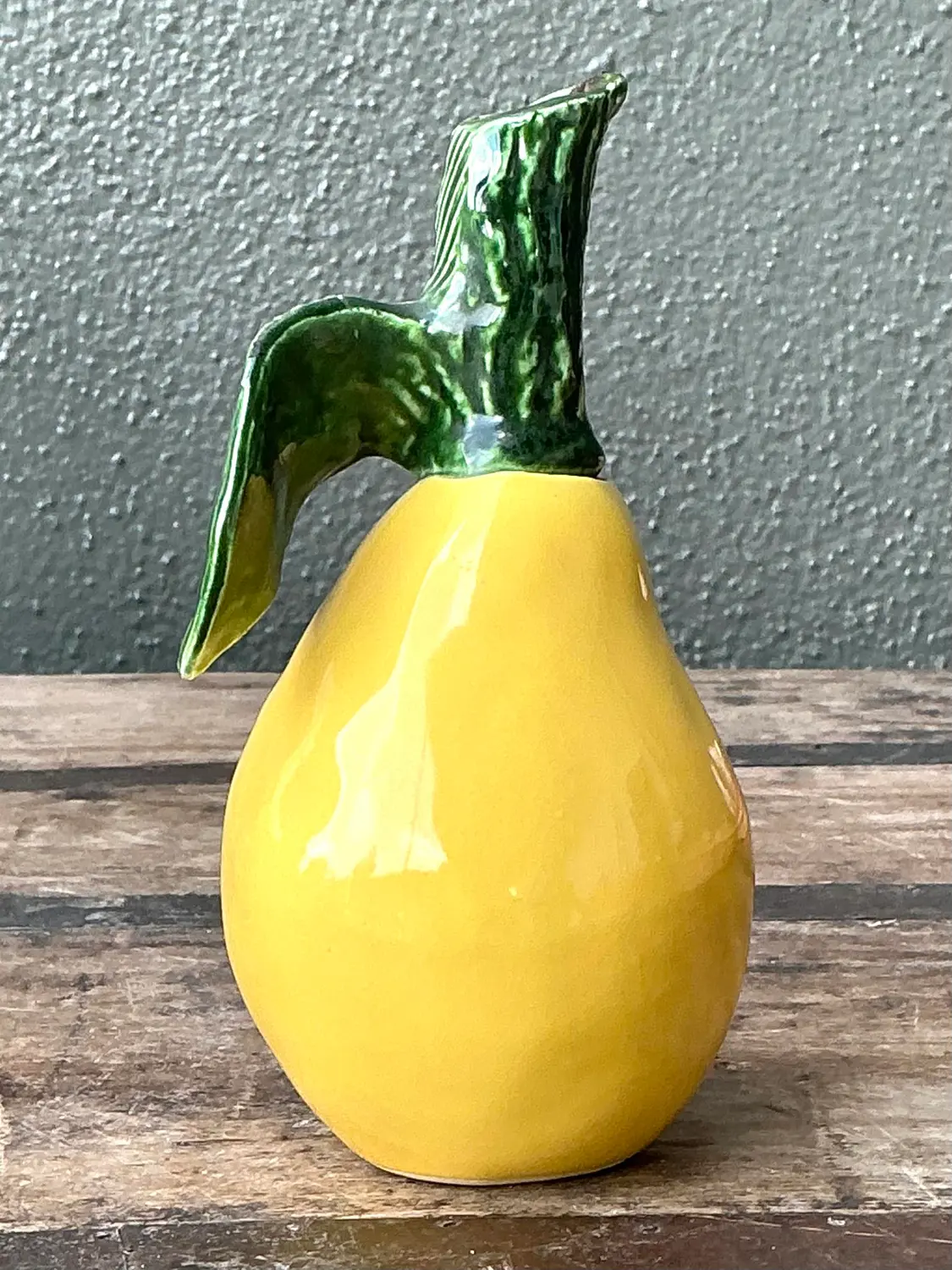 Vintage Glazed Ceramic Small Pitcher - Top view