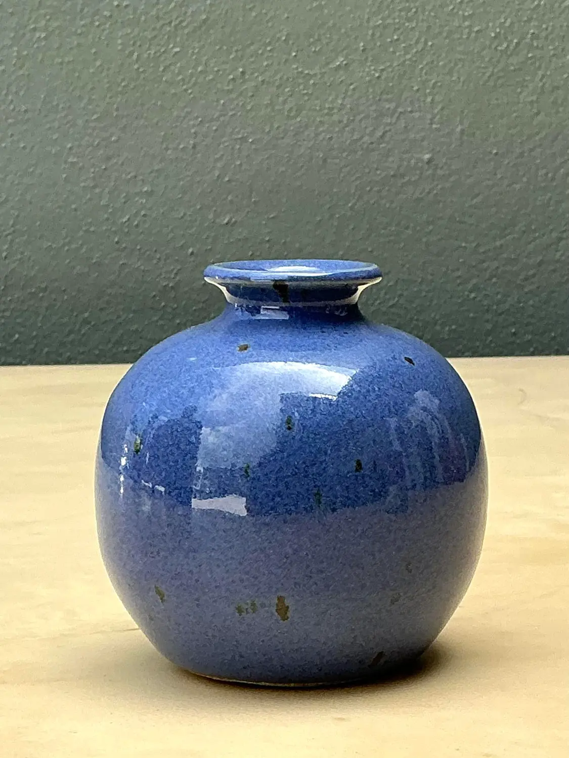 Vintage Glazed Ceramic Vase - Detail view